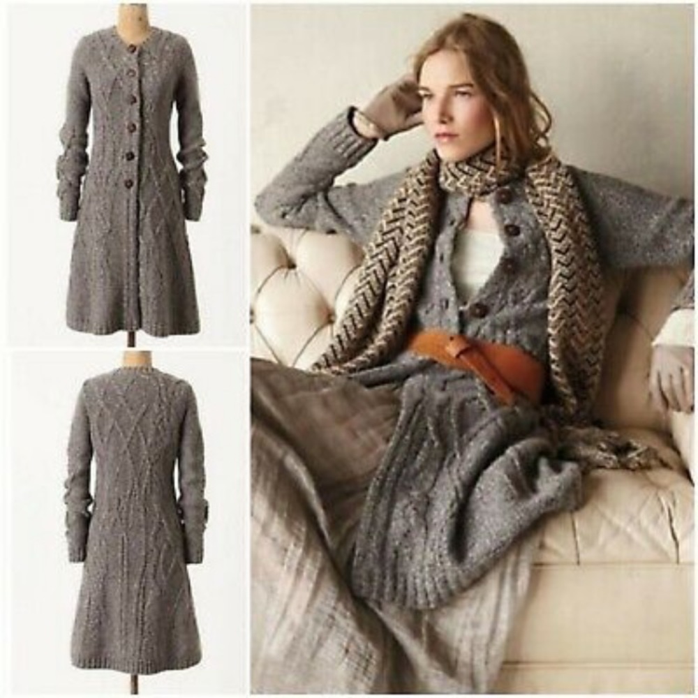 🎉HP NWOT Anthropologie Cableknit Sweatercoat XS/S